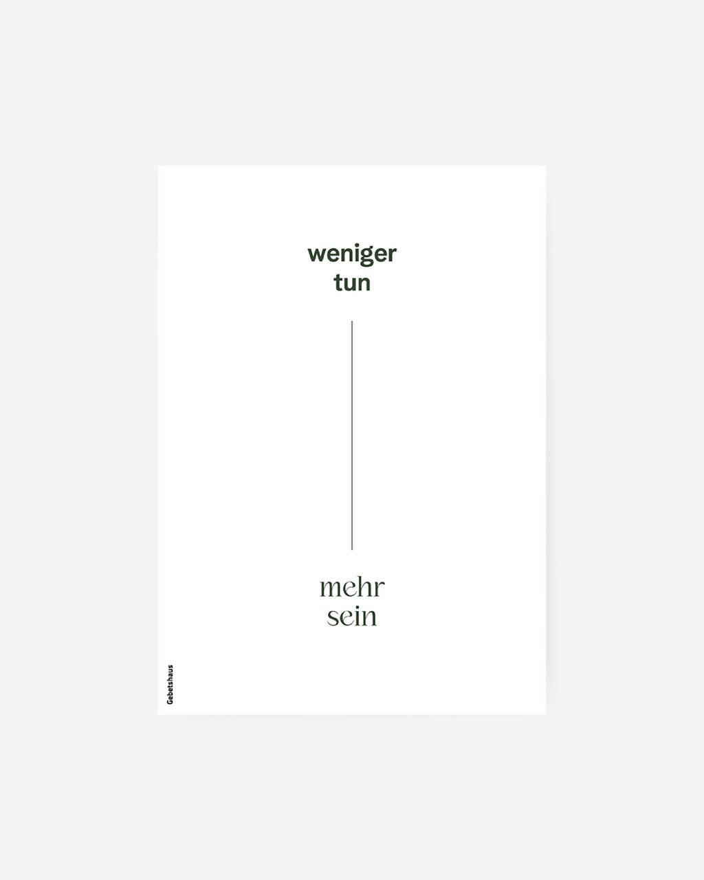 Poster 2 in1 | abba - weniger tun, mehr sein - Gebetshaus Augsburg | Shop