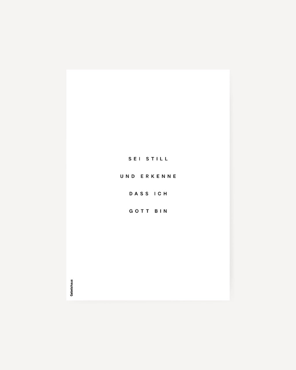 Poster 2 in1 | sei still und erkenne - qualität der liebe - Gebetshaus Augsburg | Shop