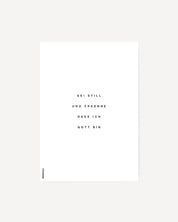 Poster 2 in1 | sei still und erkenne - qualität der liebe - Gebetshaus Augsburg | Shop