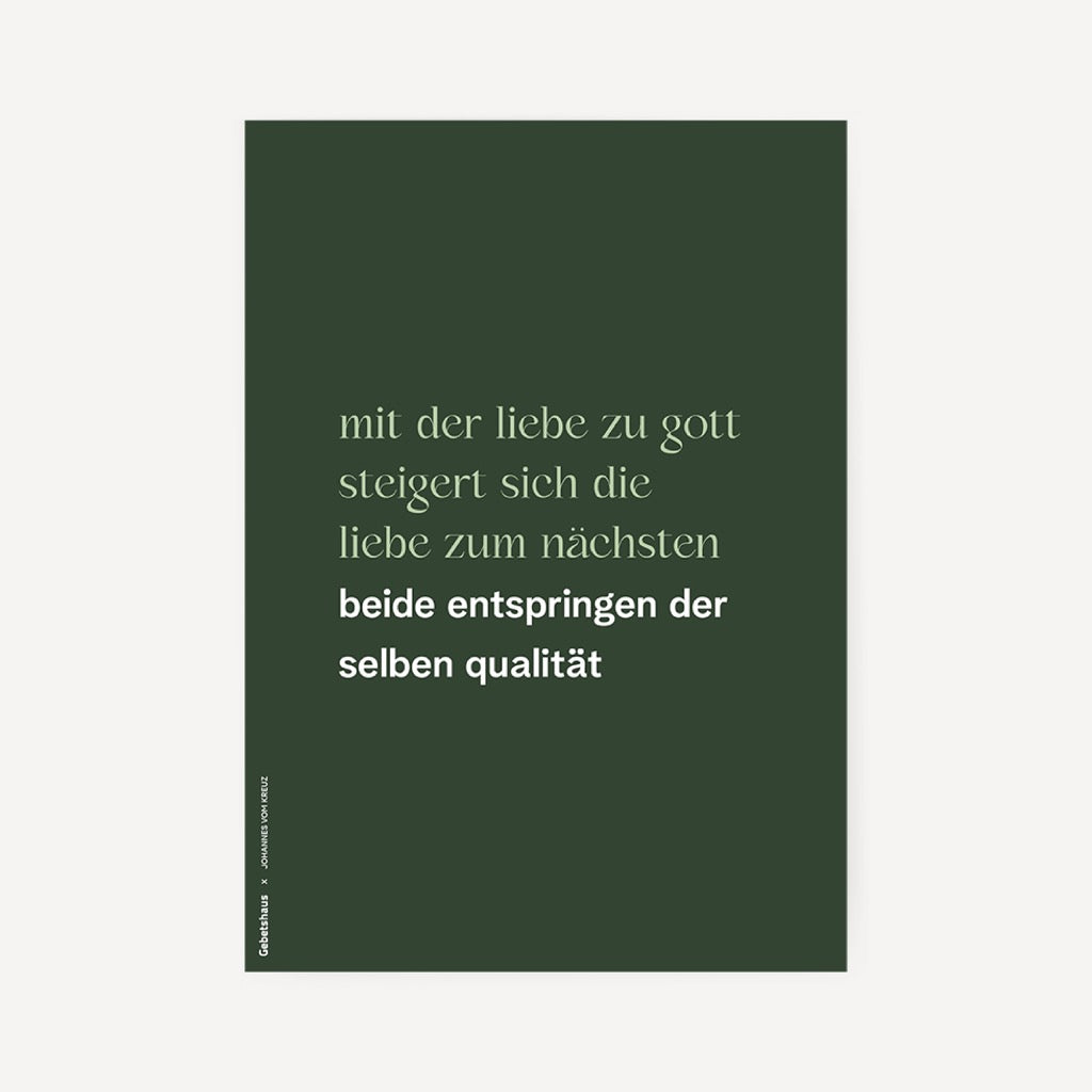 Poster 2 in1 | sei still und erkenne - qualität der liebe - Gebetshaus Augsburg | Shop