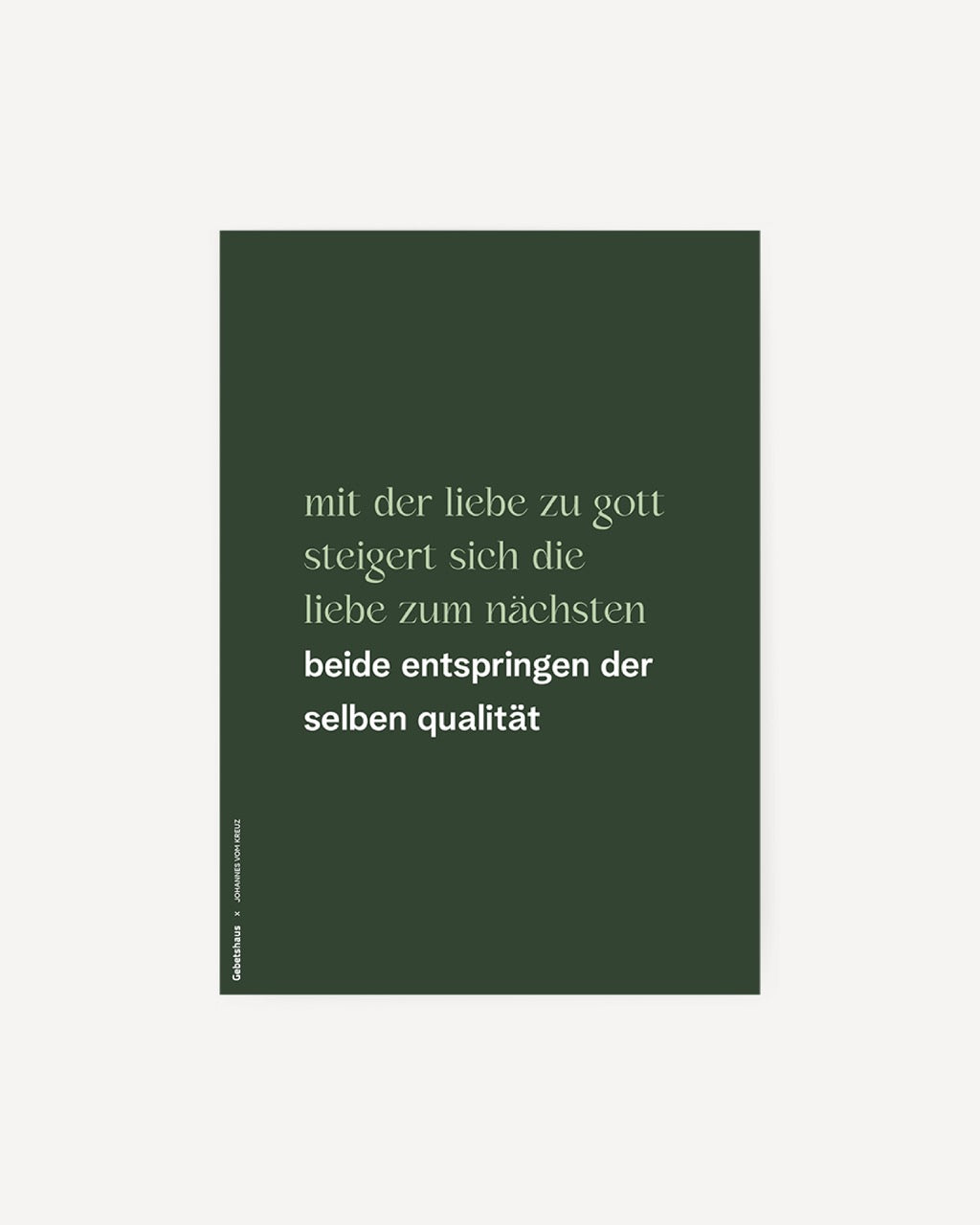 Poster 2 in1 | sei still und erkenne - qualität der liebe - Gebetshaus Augsburg | Shop