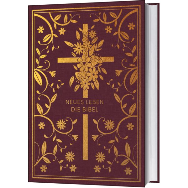 Die Bibel - Neues Leben | Golden Grace Edition | Bordeauxrot - Gebetshaus Shop